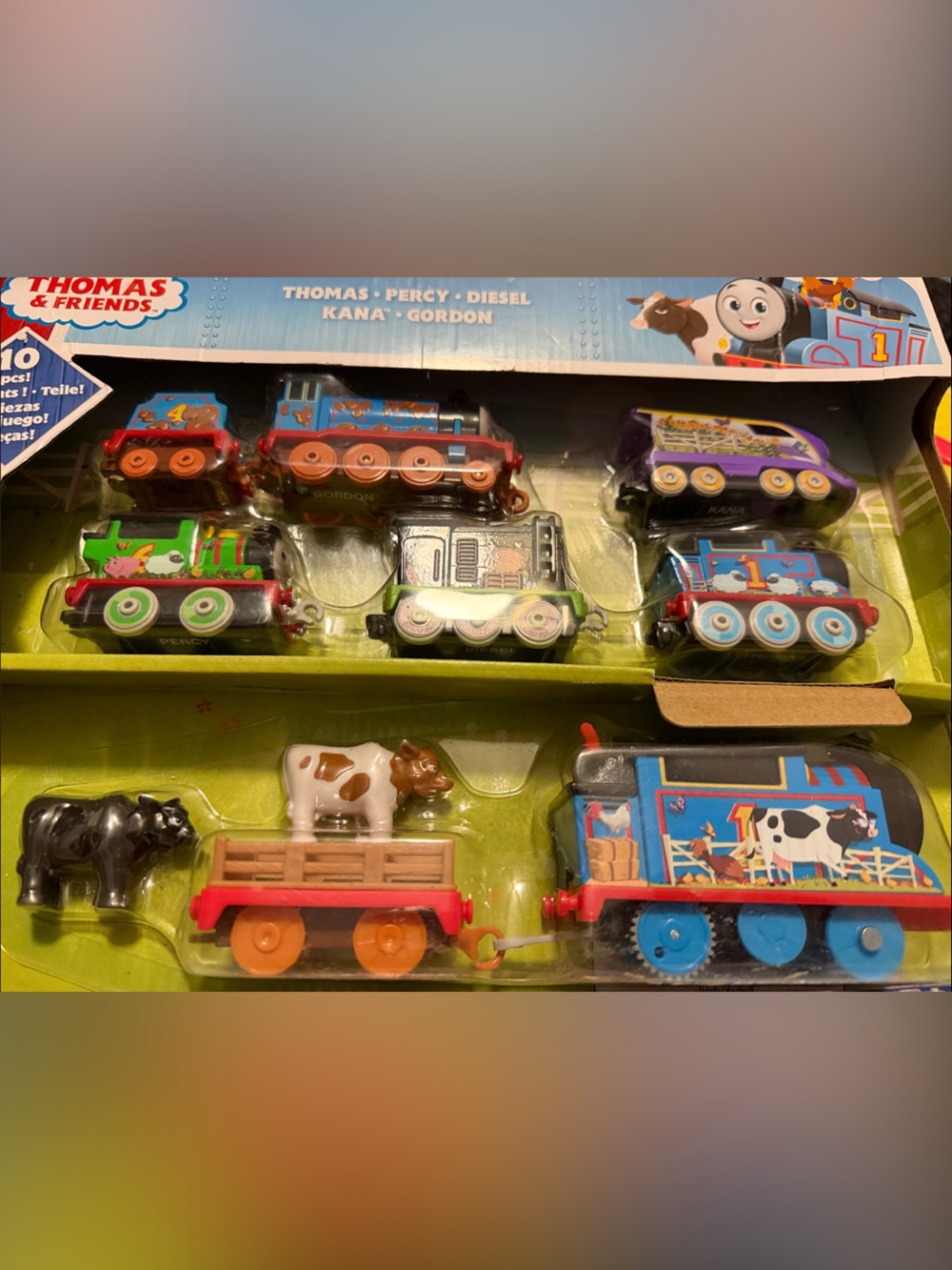 Thomas & Friends Blue, Red, Green, Purple Toy Train Set with Animal Cars